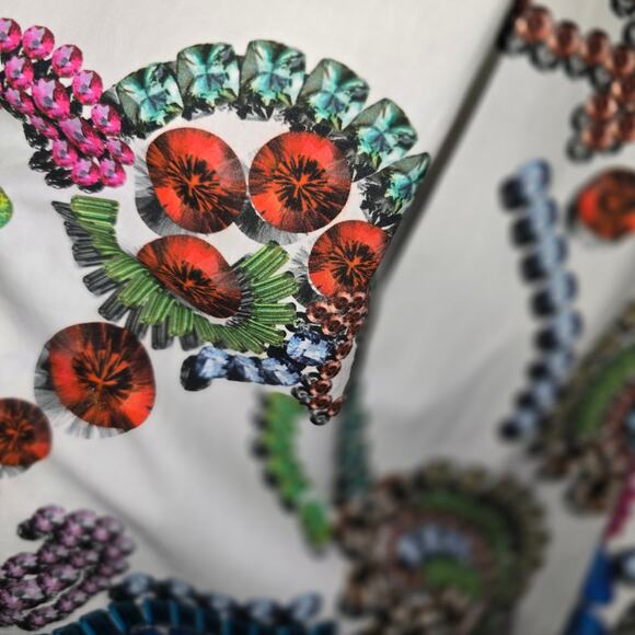 Sara Roka Poplin Maxi Shirt Dress Jewel Paisley Print Cotton Colorful 8 NWT - Picture 10 of 13